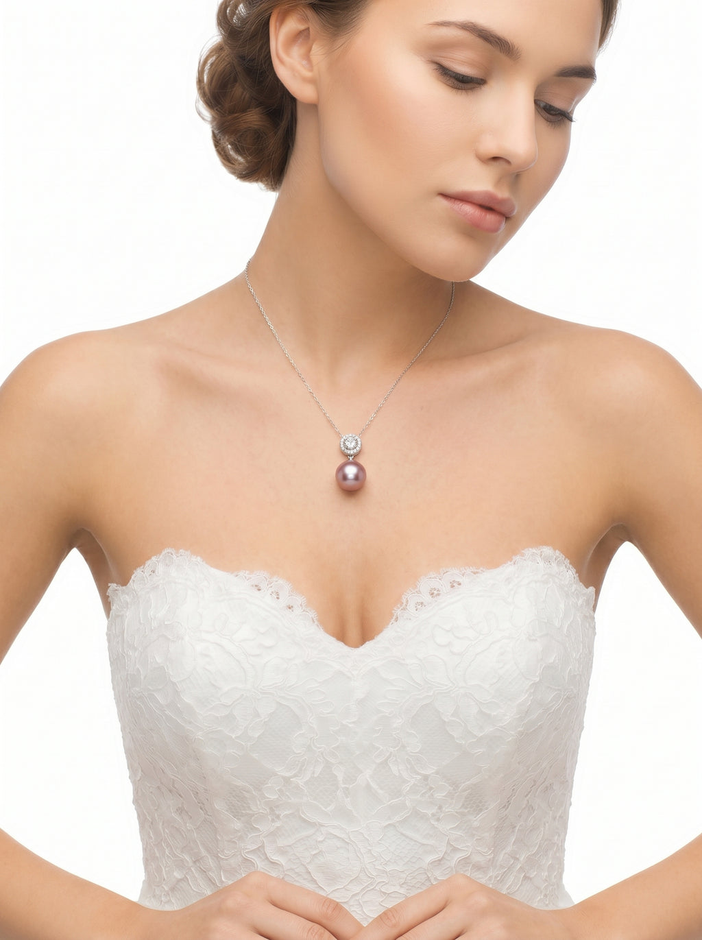 Natural purple pearl necklace,wedding jewelry