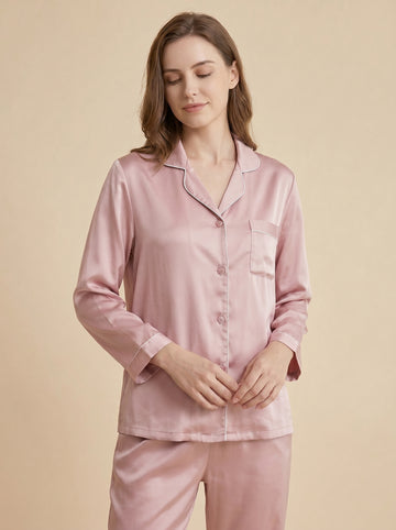 Color blocking 100% mulberry silk pajama set, bride/bridesmaid gift