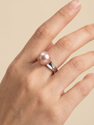 Sterling silver Open Natural colorful Pearl engagement ring, wedding jewelry for bride/bridesmaid