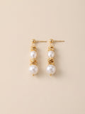 Natural twin pearl earrings, wedding jewelry for bride/bridesmaid