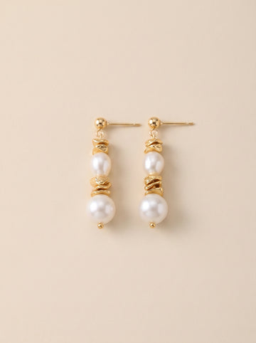 Natural twin pearl earrings, wedding jewelry for bride/bridesmaid