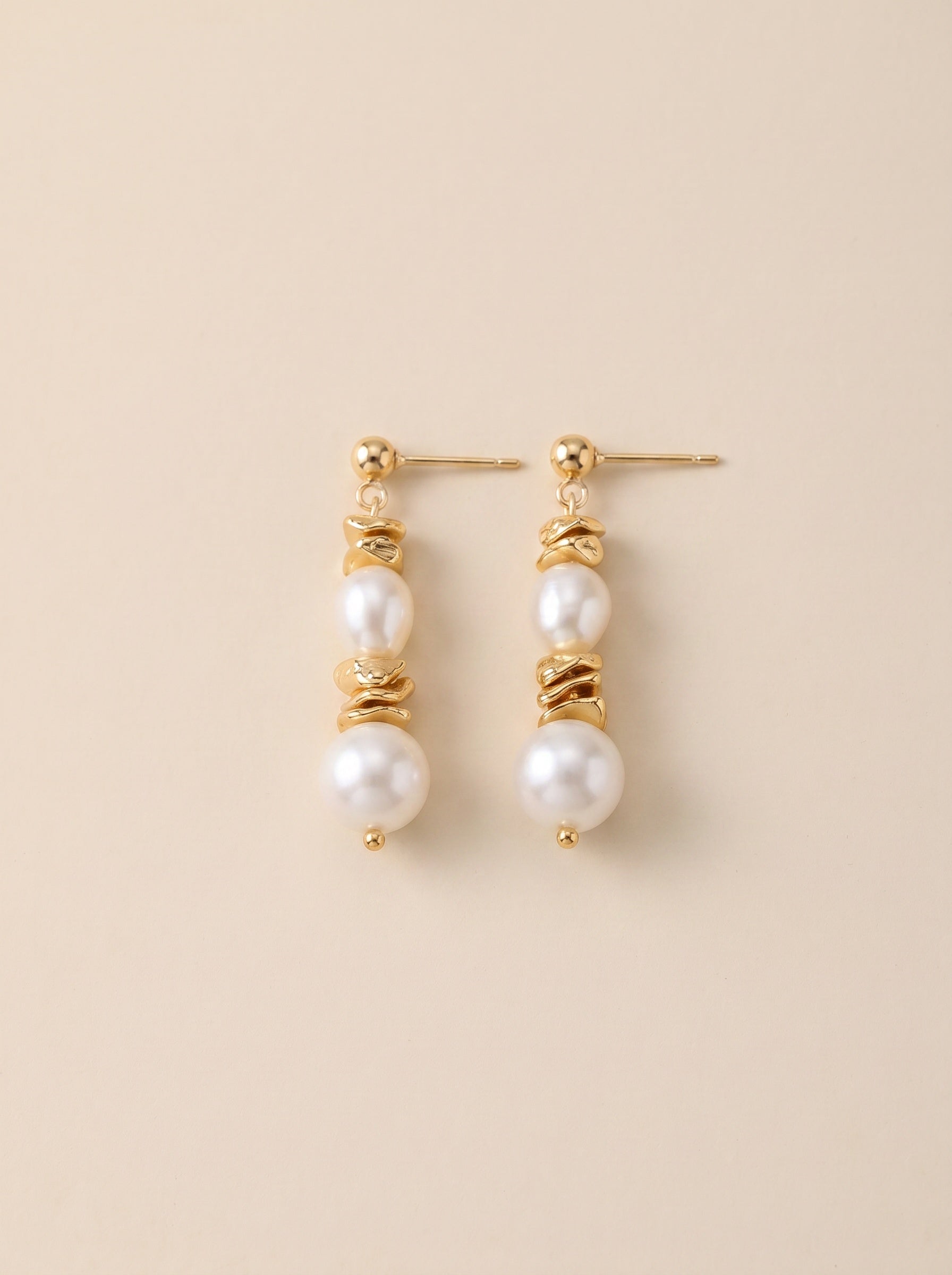 Natural twin pearl earrings, wedding jewelry for bride/bridesmaid