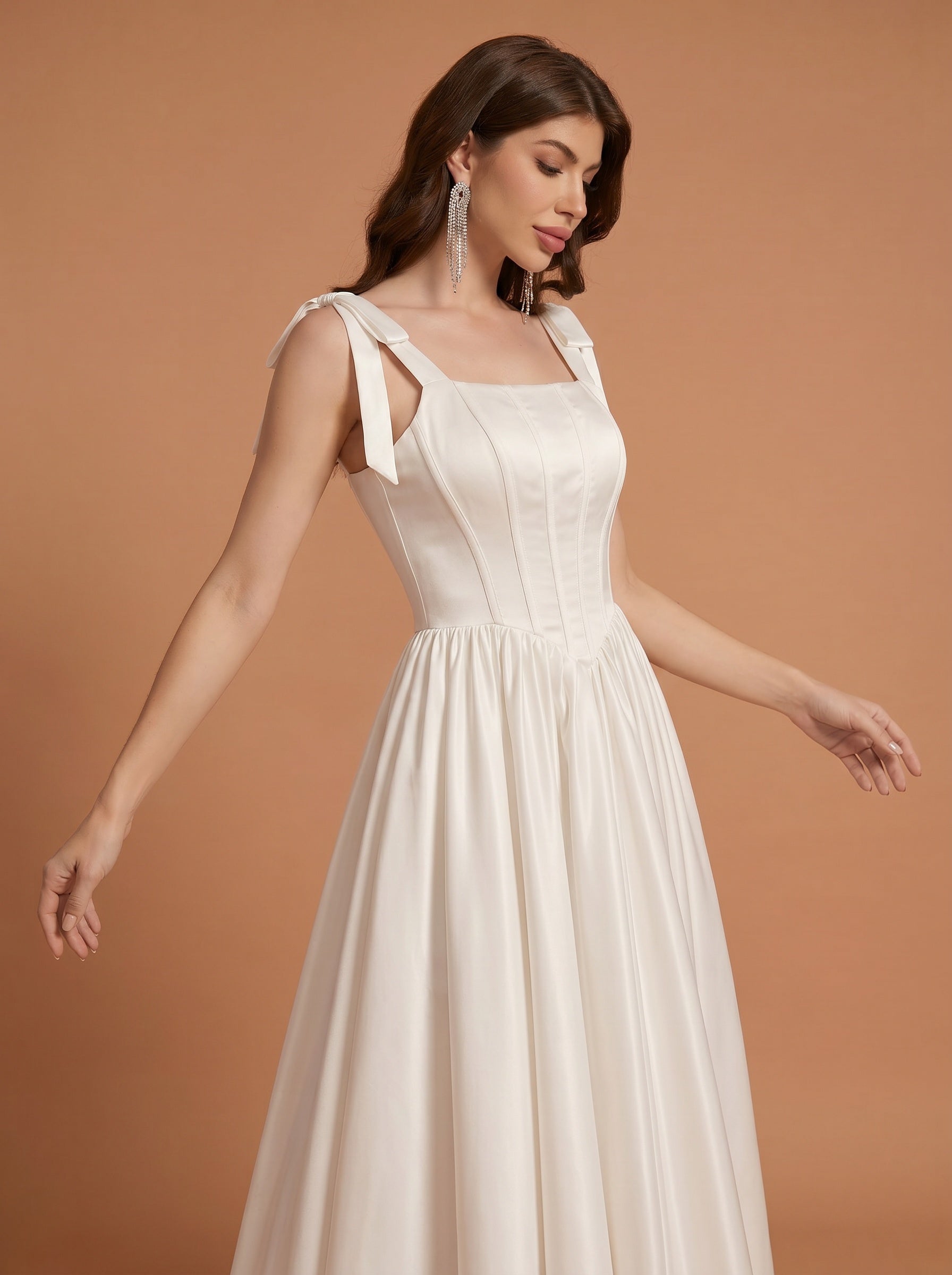 Tight corset design satin ball gown