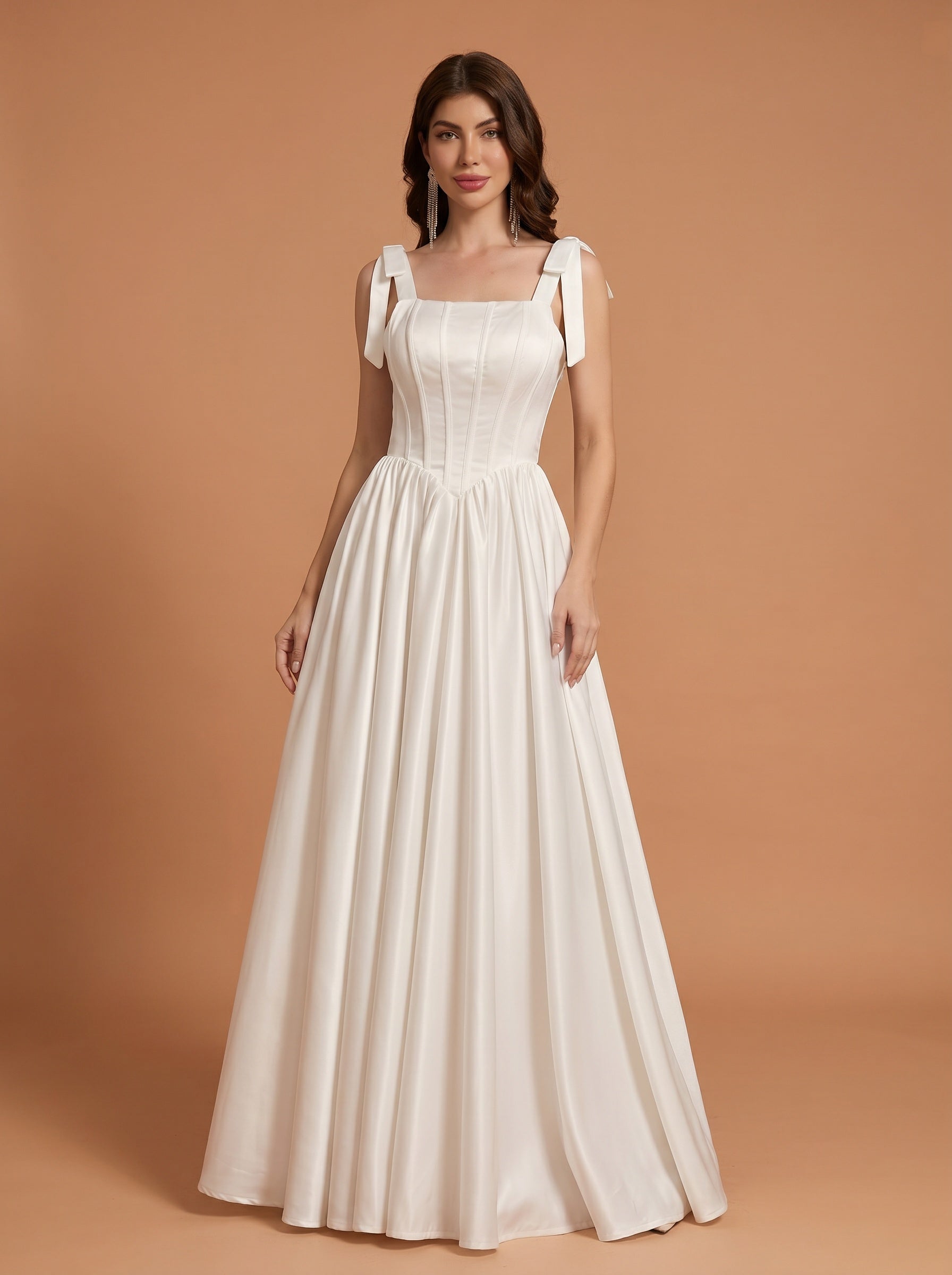 Tight corset design satin ball gown