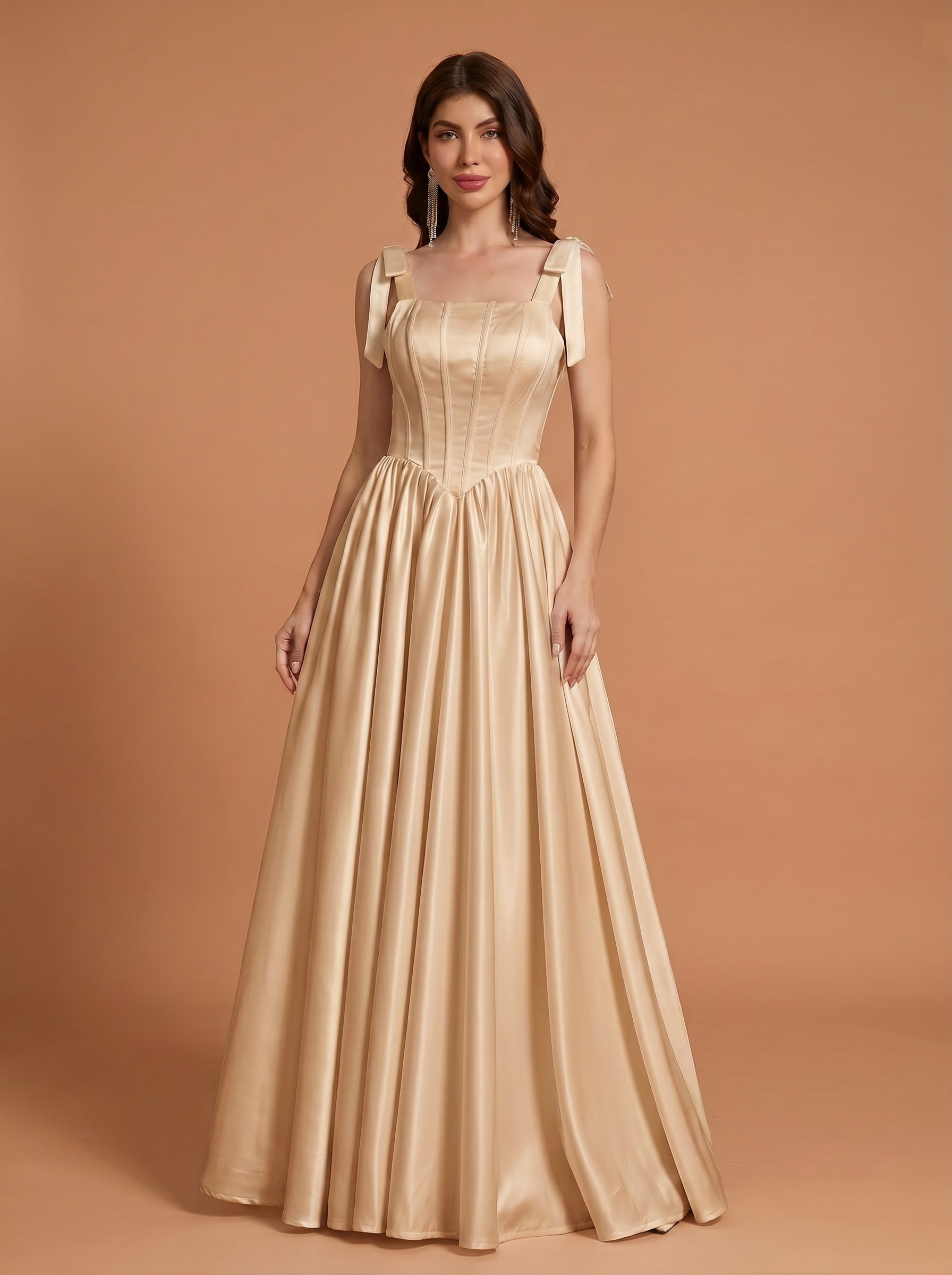 Tight corset design satin ball gown