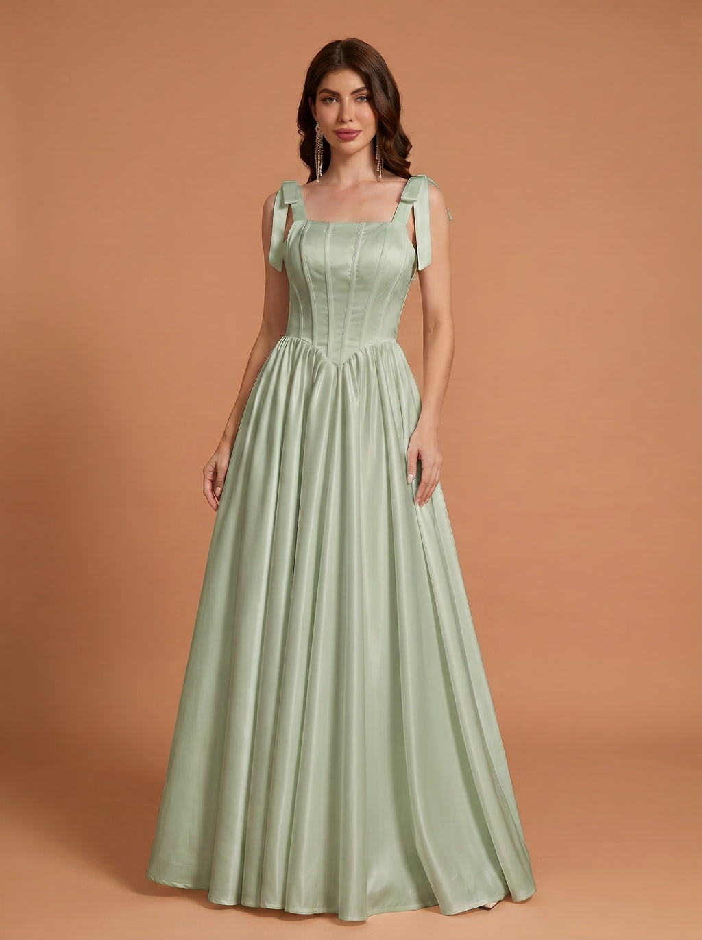 Tight corset design satin ball gown