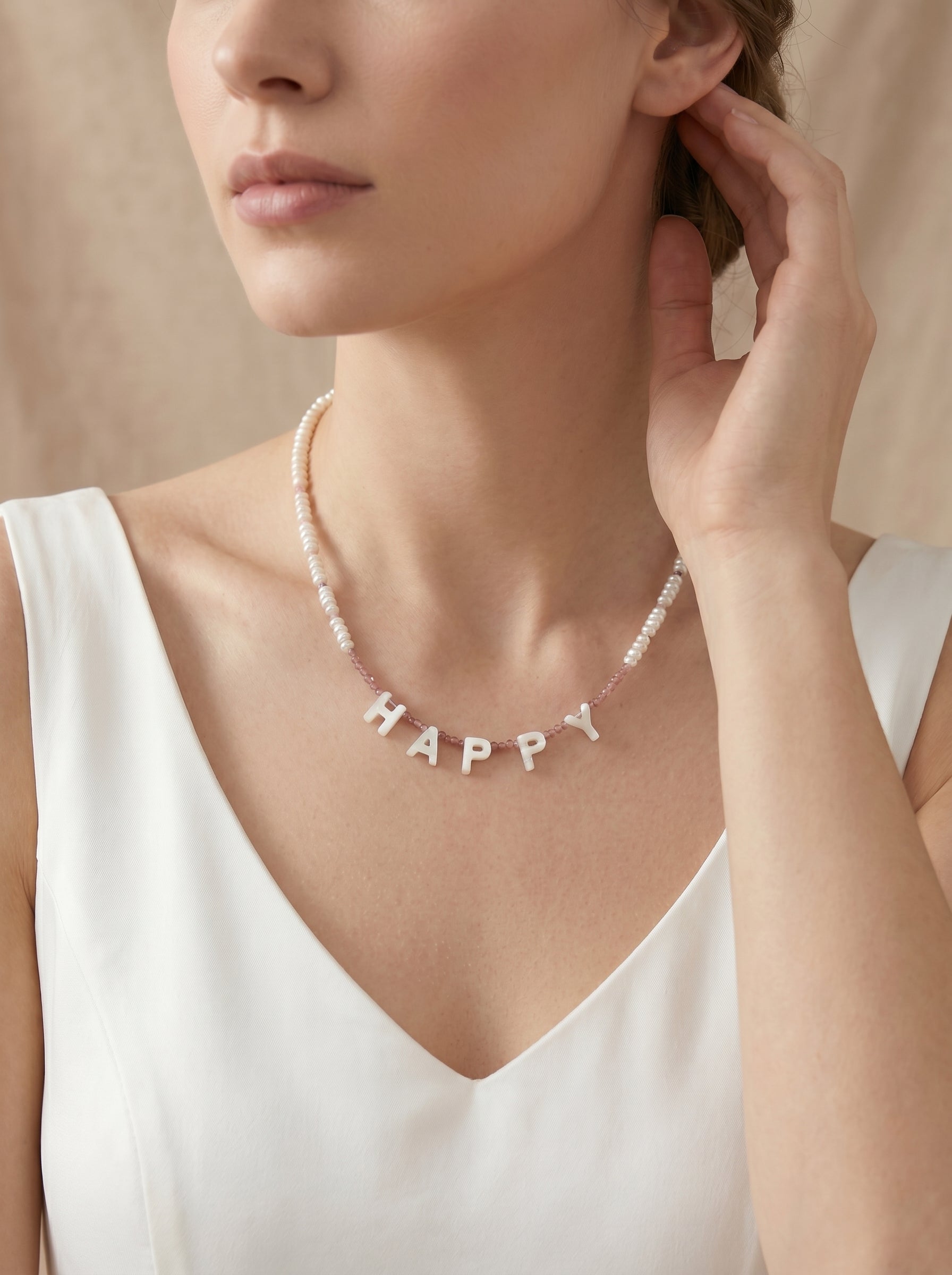 custom letter natural pearl necklace,commemorative significance wedding jewelry