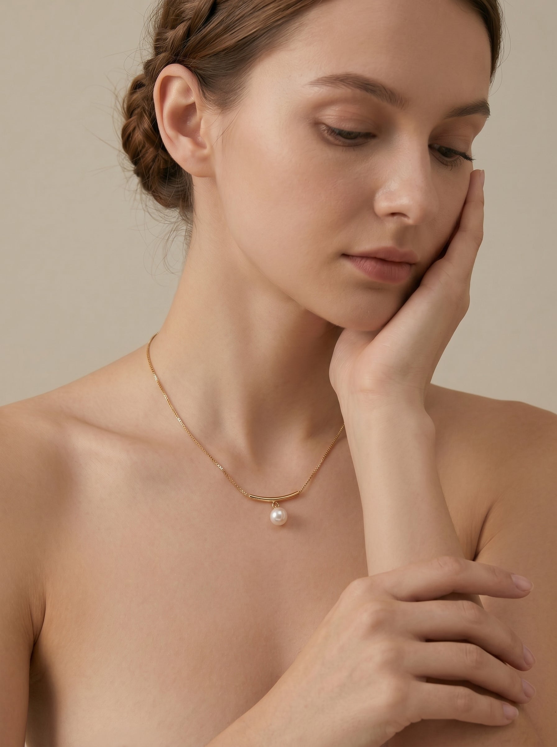 water droplet natural pearl necklace, wedding jewelry for bride/bridesmaid