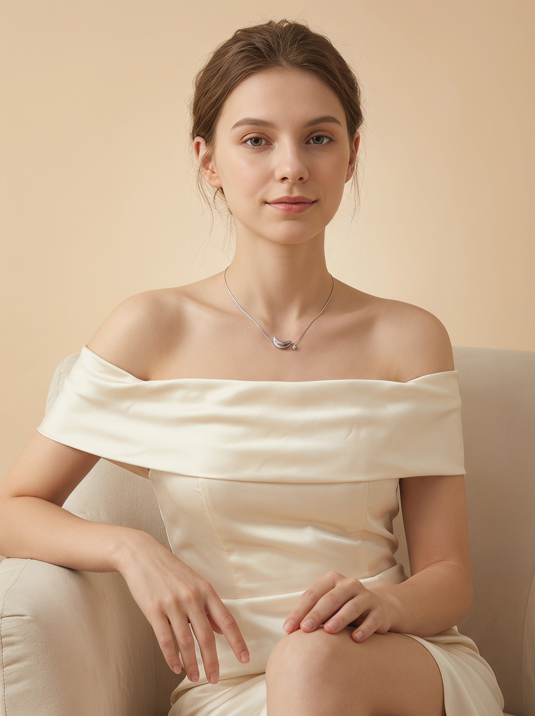 Moon pearl Snake Bone Necklace,wedding jewelry