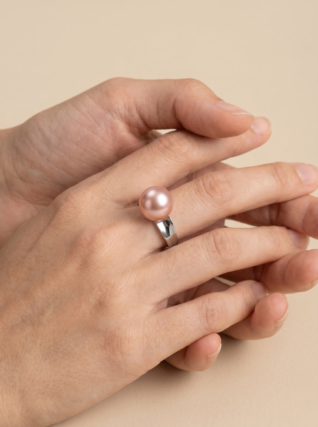 Sterling silver Open Natural colorful Pearl engagement ring, wedding jewelry for bride/bridesmaid
