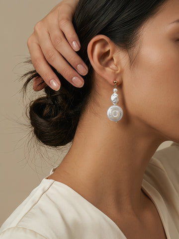 Natural Baroque Pearl Earrings, wedding jewelry for bride/bridesmaid