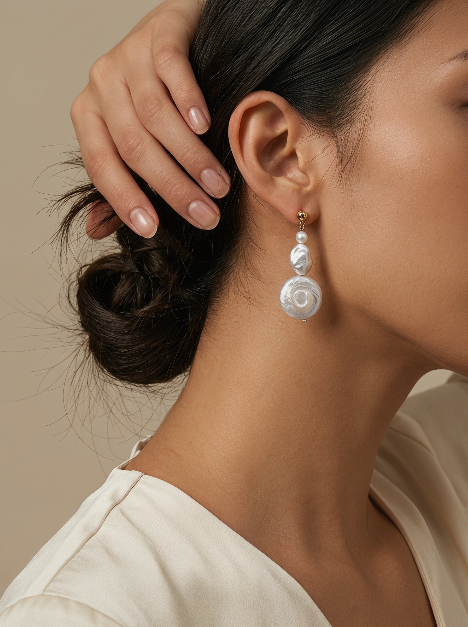 Natural Baroque Pearl Earrings, wedding jewelry for bride/bridesmaid