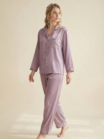 Color blocking 100% mulberry silk pajama set, bride/bridesmaid gift