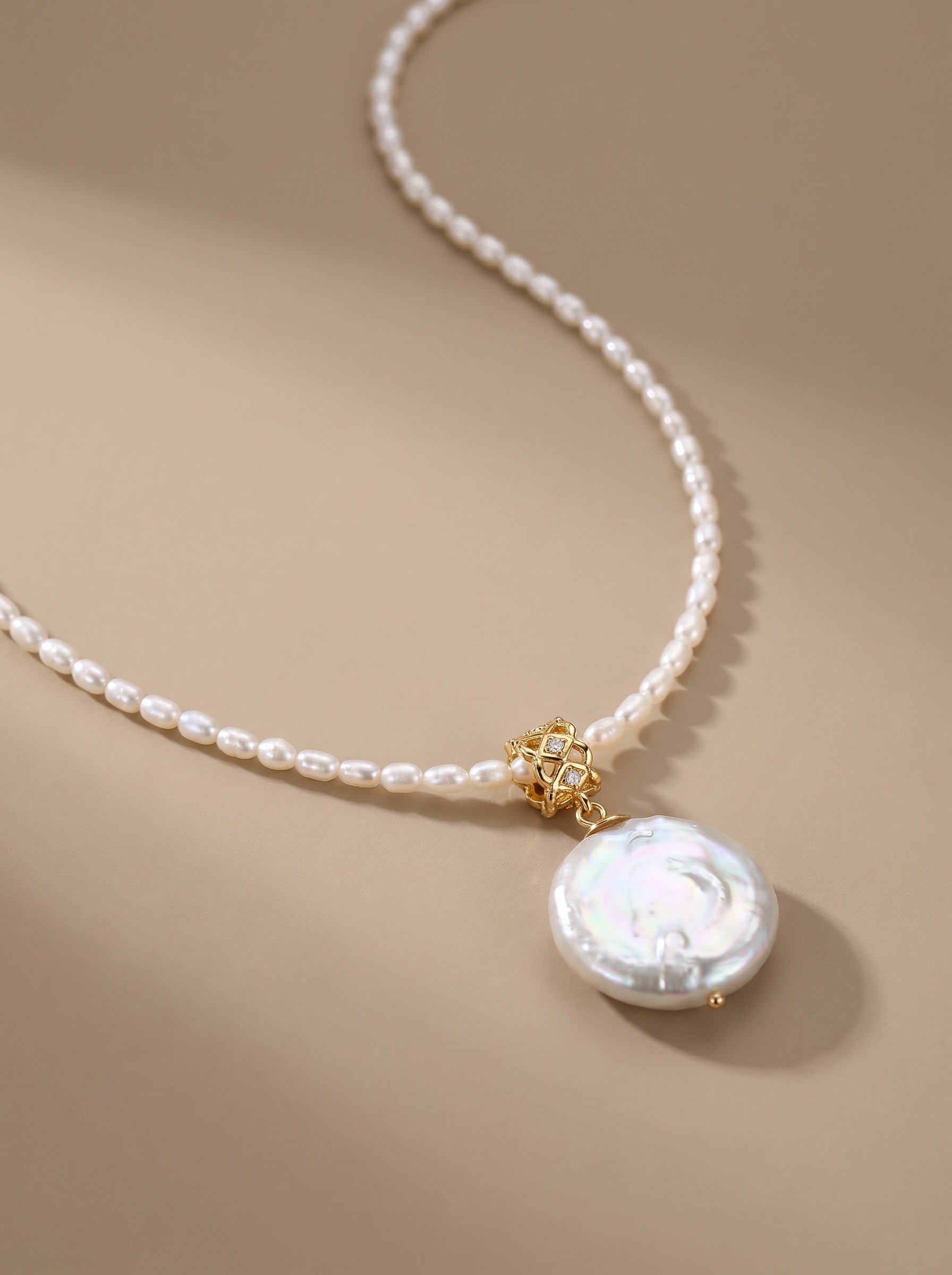 Roman pendant pearl Necklace,wedding jewelry