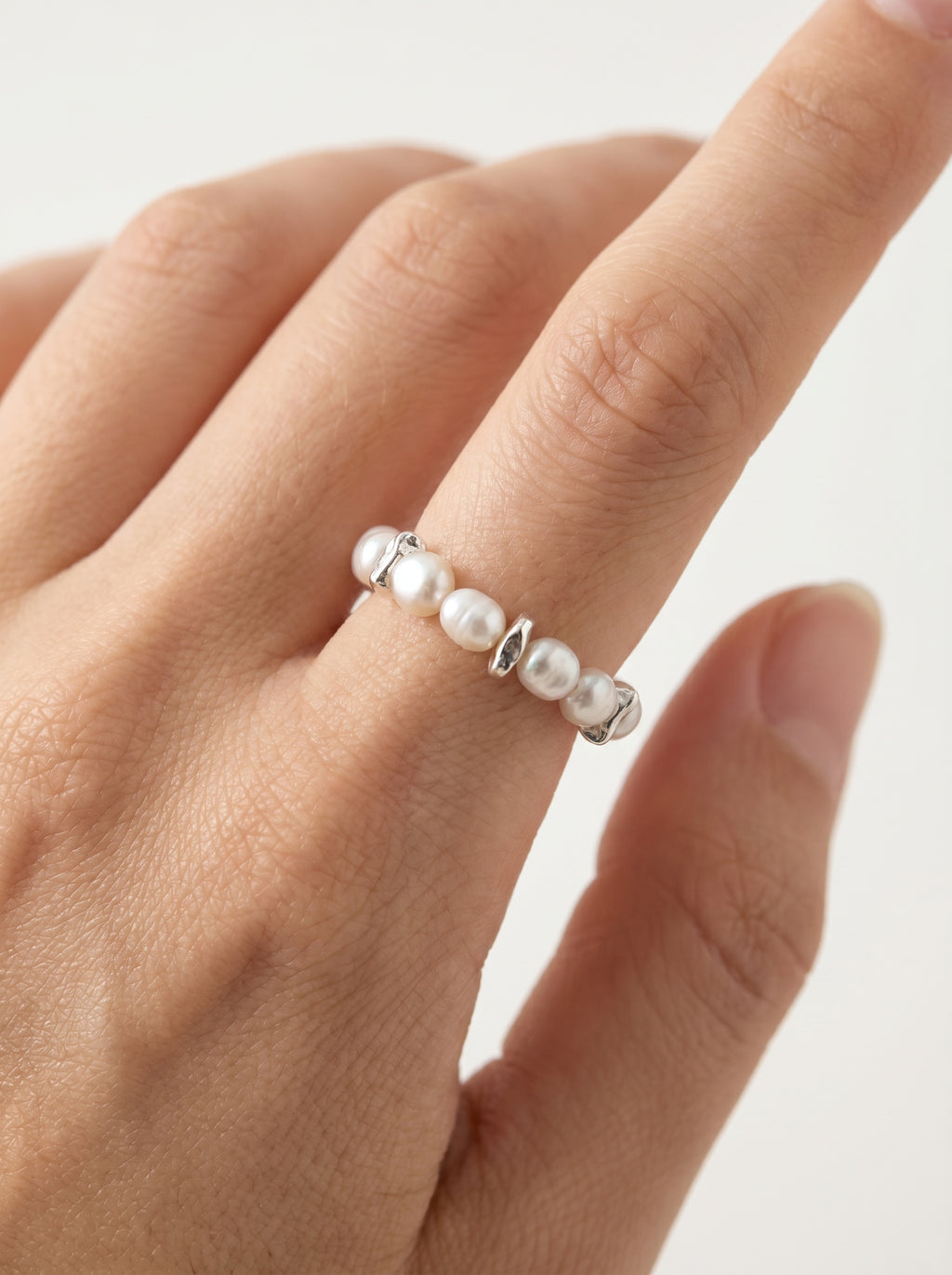 Mini beans sterling silver Natural Pearl ring, wedding jewelry for bride/bridesmaid
