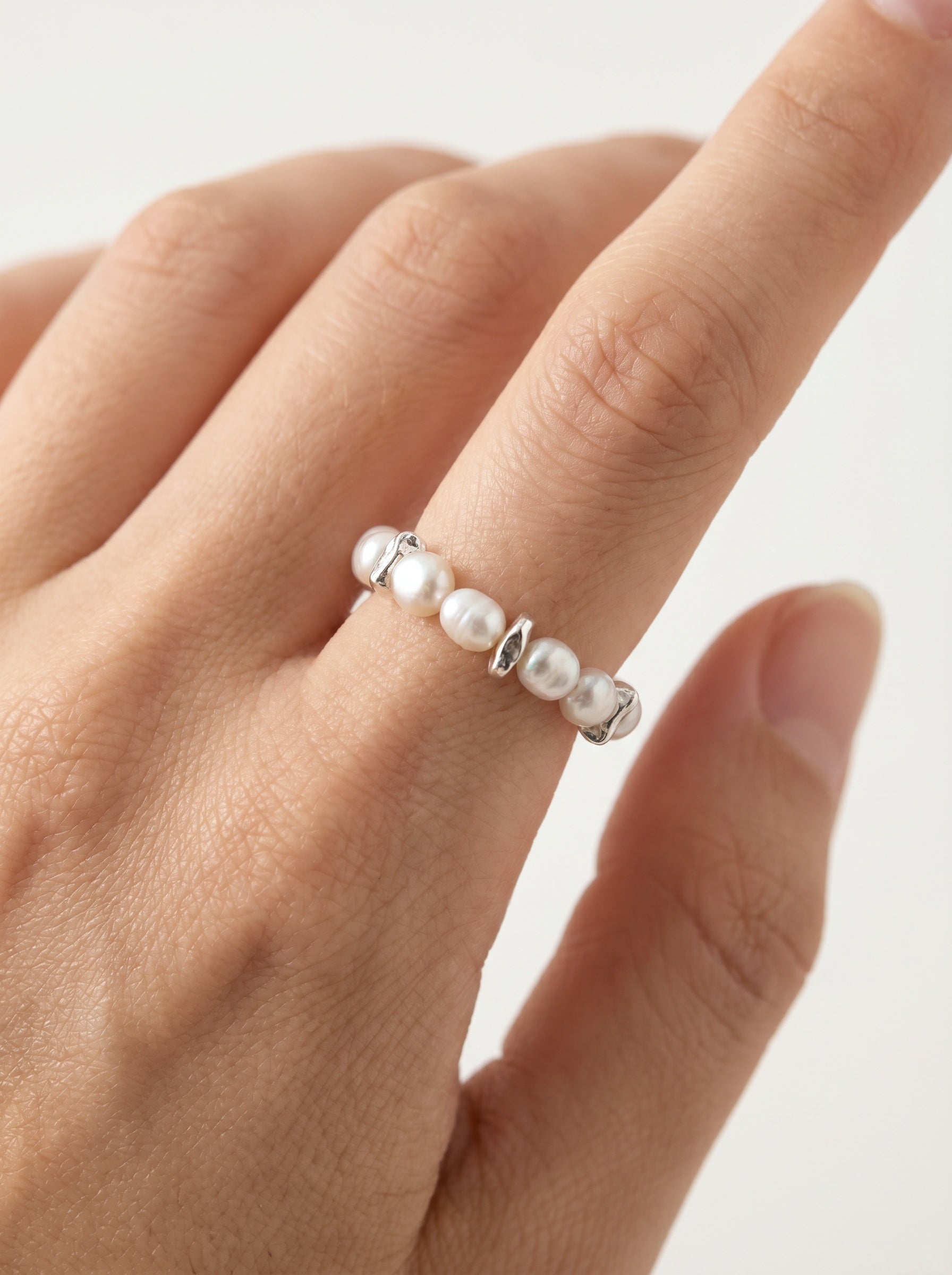 Mini beans sterling silver Natural Pearl ring, wedding jewelry for bride/bridesmaid