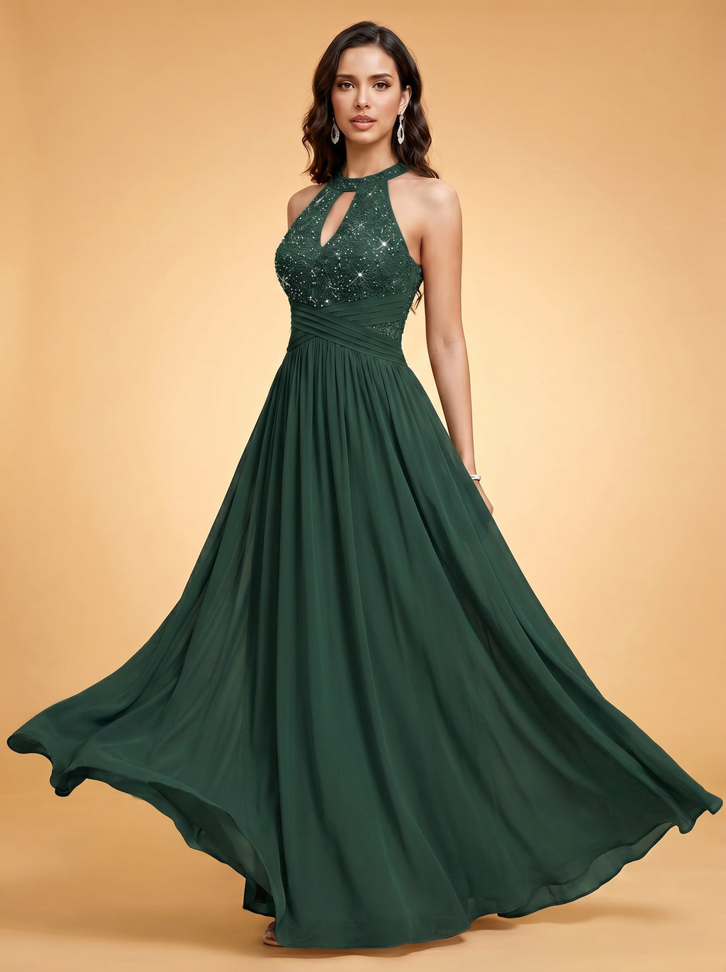 Off-shoulder hollow out wedding guest dress