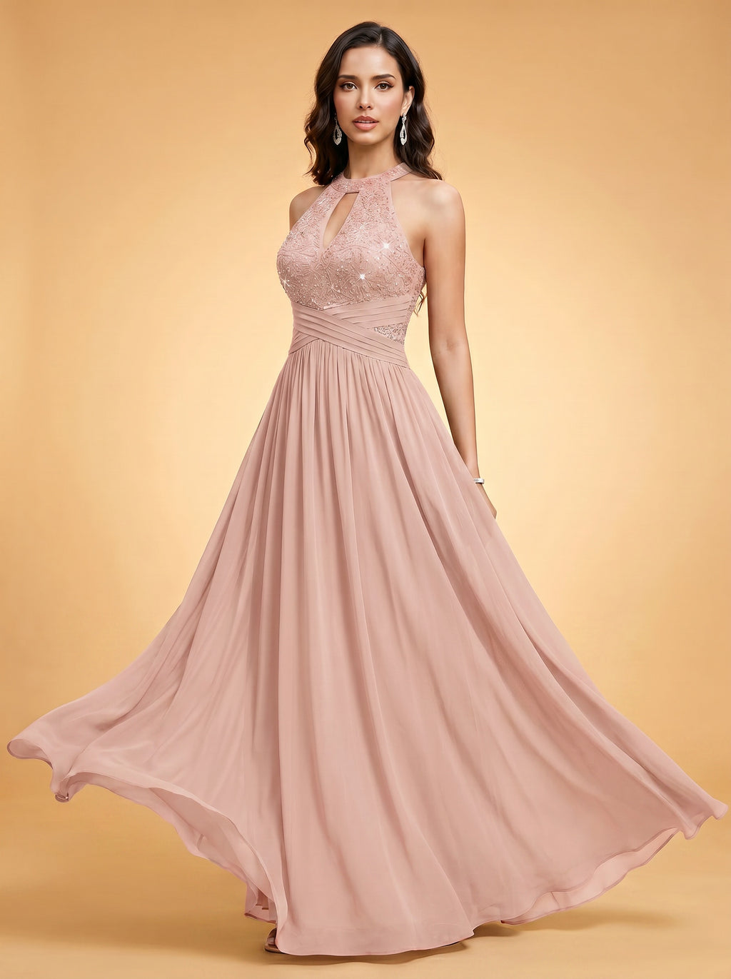 Off-shoulder hollow out wedding guest dress