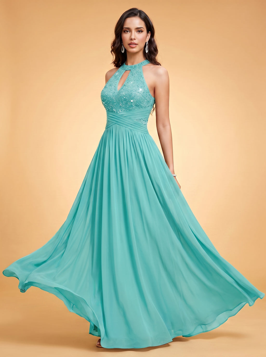 Off-shoulder hollow out wedding guest dress