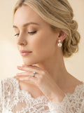 Natural simple Double Pearls Earrings, wedding jewelry for bride/bridesmaid