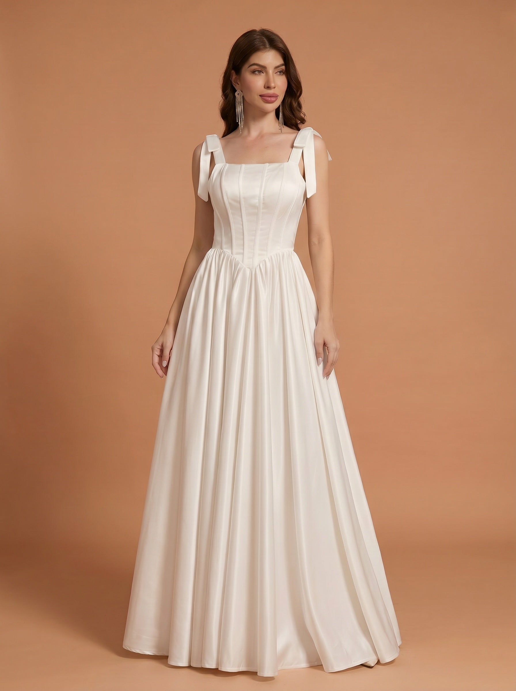 Tight corset design satin ball gown