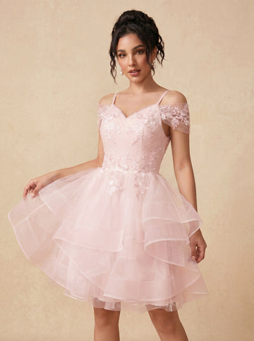 Irregular skirt tulle Short wedding dress