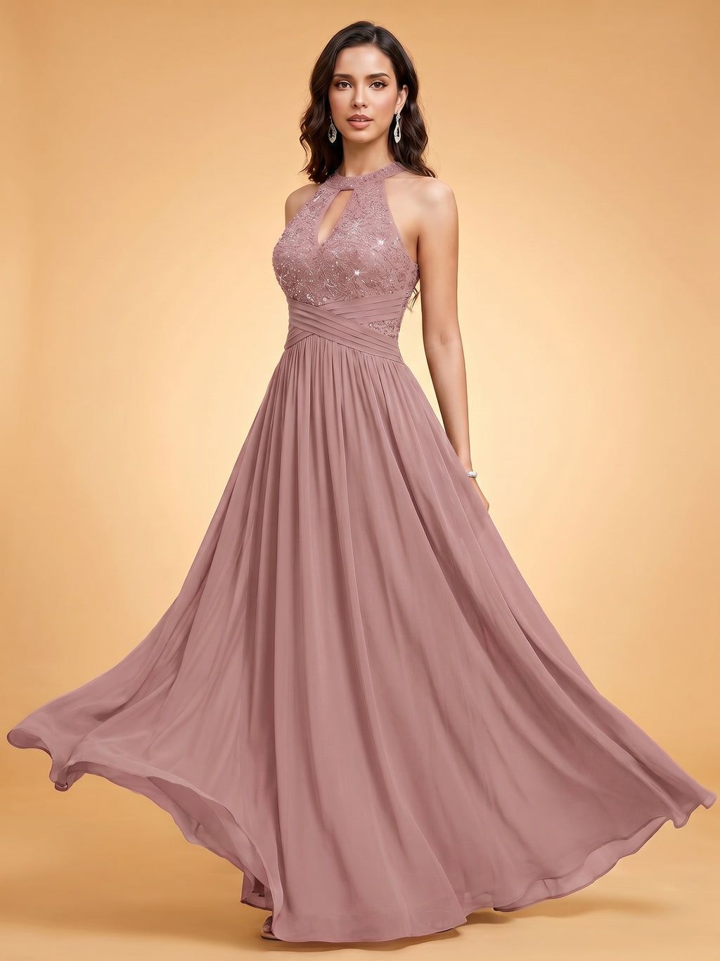 Off-shoulder hollow out wedding guest dress