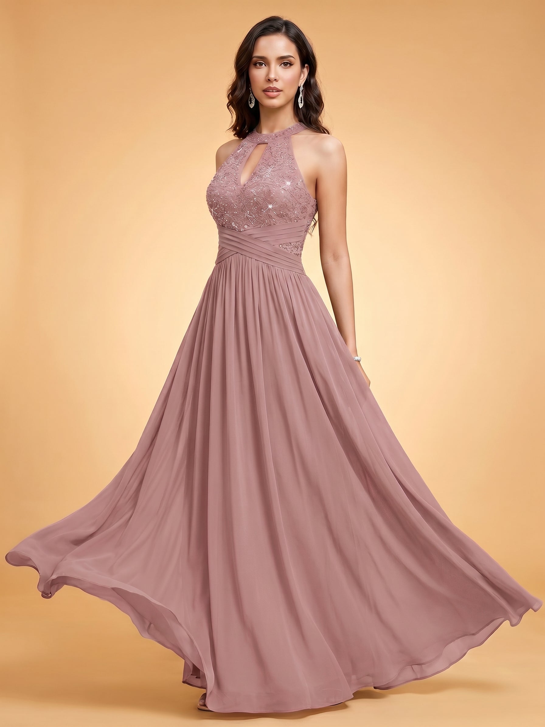 Off-shoulder hollow out wedding guest dress