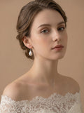 Tinfoil texture natural baroque Pearls Earrings, wedding jewelry for bride/bridesmaid