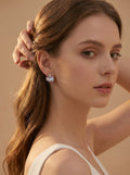 Natural rectangle Baroque Pearls Earrings, wedding jewelry for bride/bridesmaid
