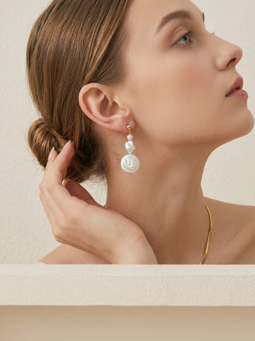 Natural Baroque Pearl Earrings, wedding jewelry for bride/bridesmaid