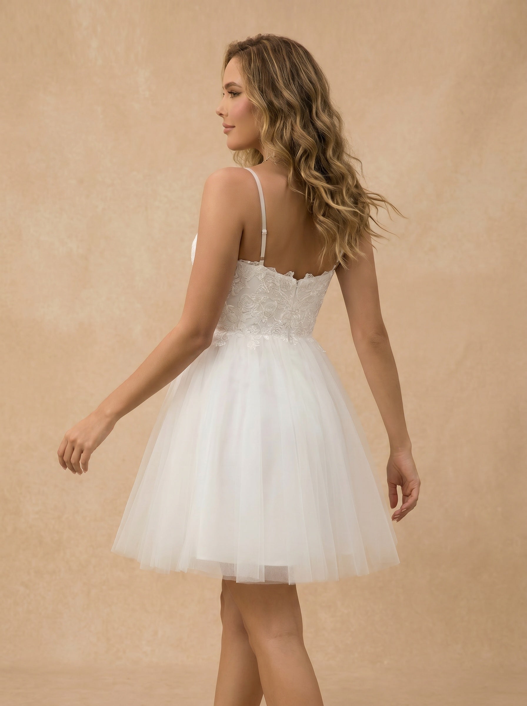 Short Wedding Dresses for Bride,Tulle little White Dress