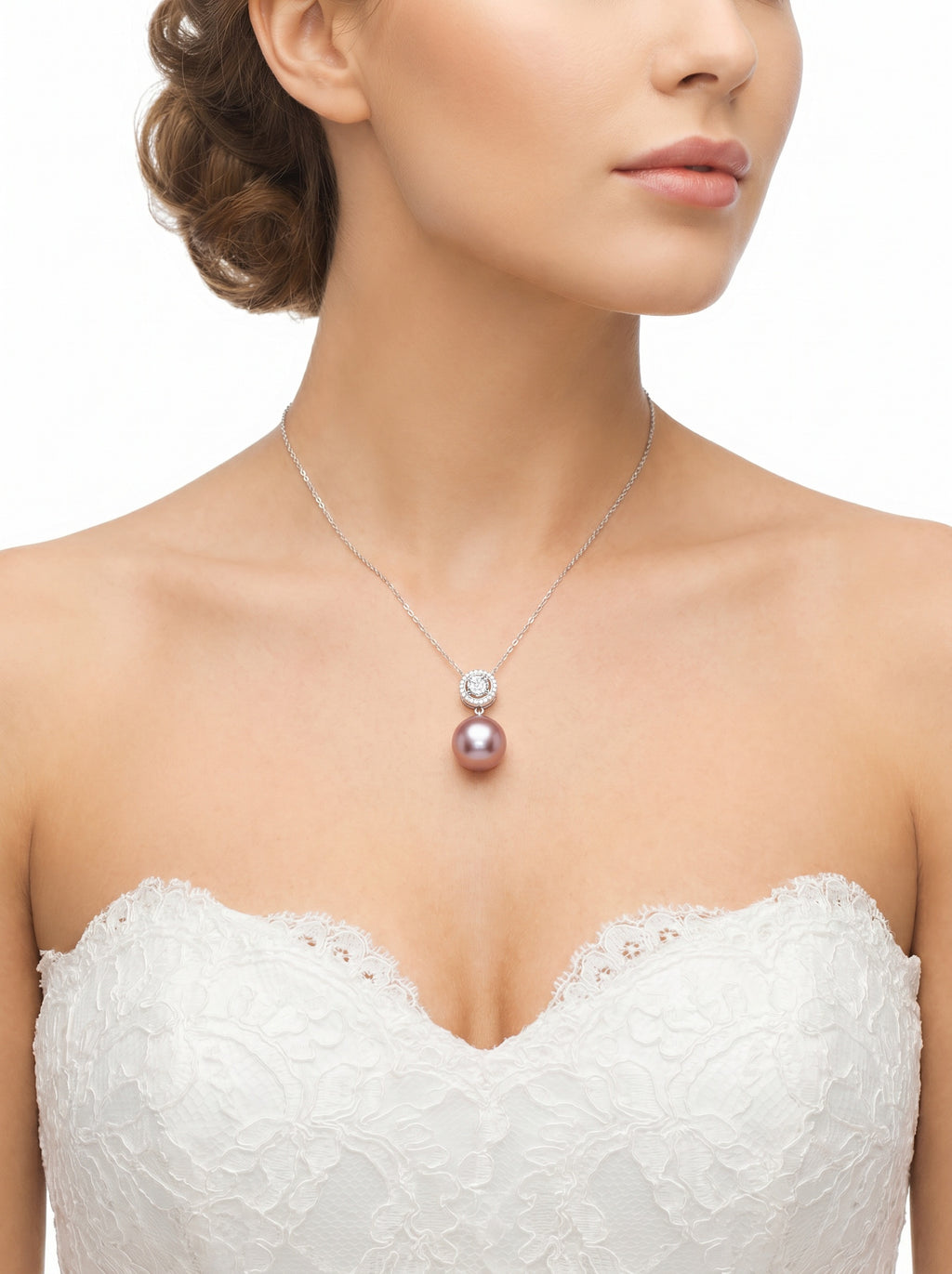 Natural purple pearl necklace,wedding jewelry