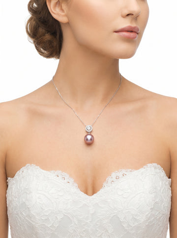 Natural purple pearl necklace,wedding jewelry