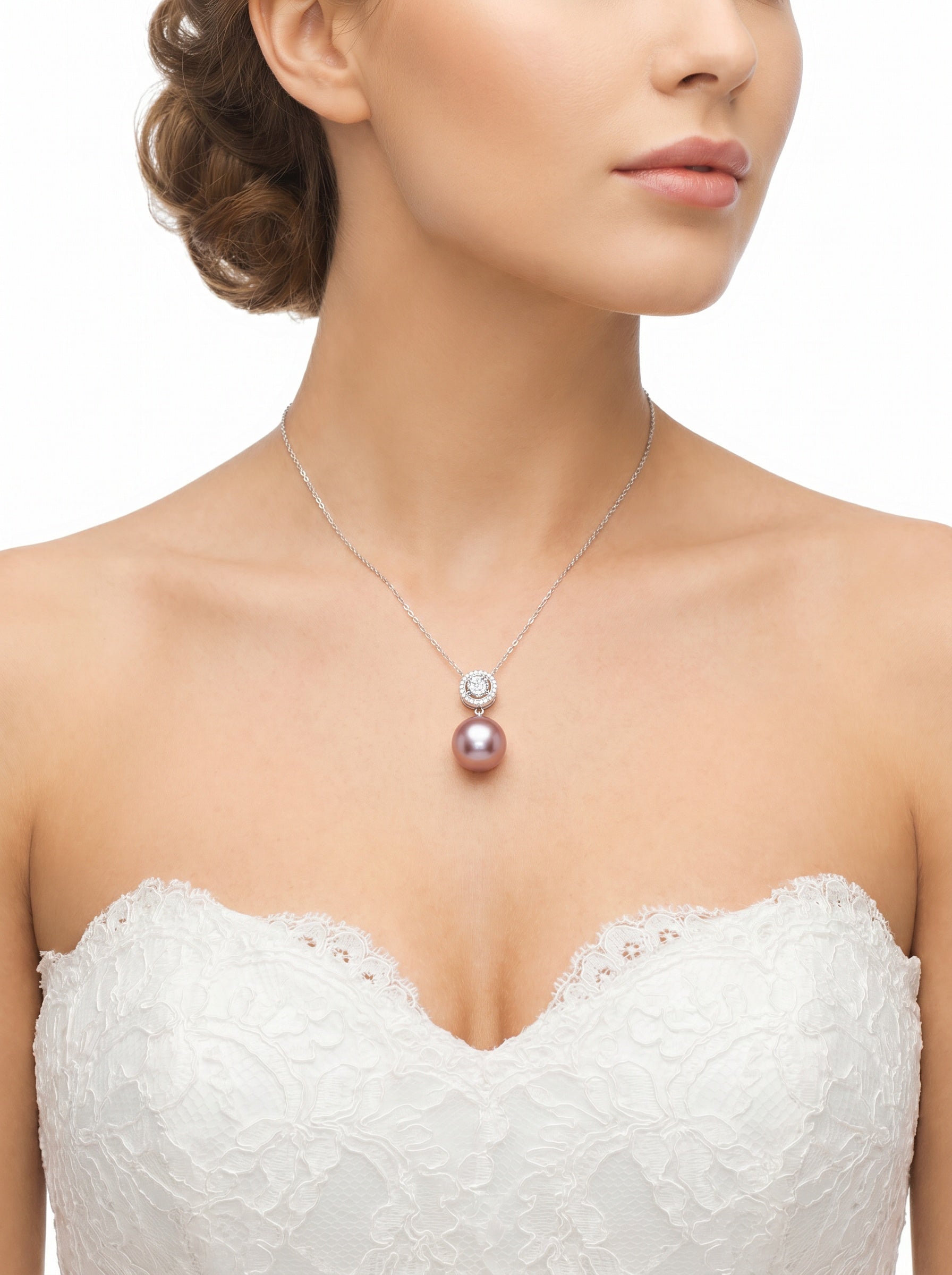 Natural purple pearl necklace,wedding jewelry