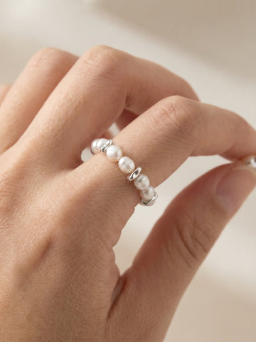 Mini beans sterling silver Natural Pearl ring, wedding jewelry for bride/bridesmaid