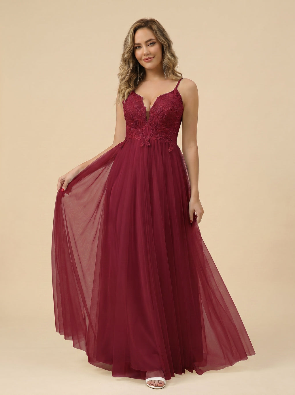 Handmade appliques Long Wedding dresses
