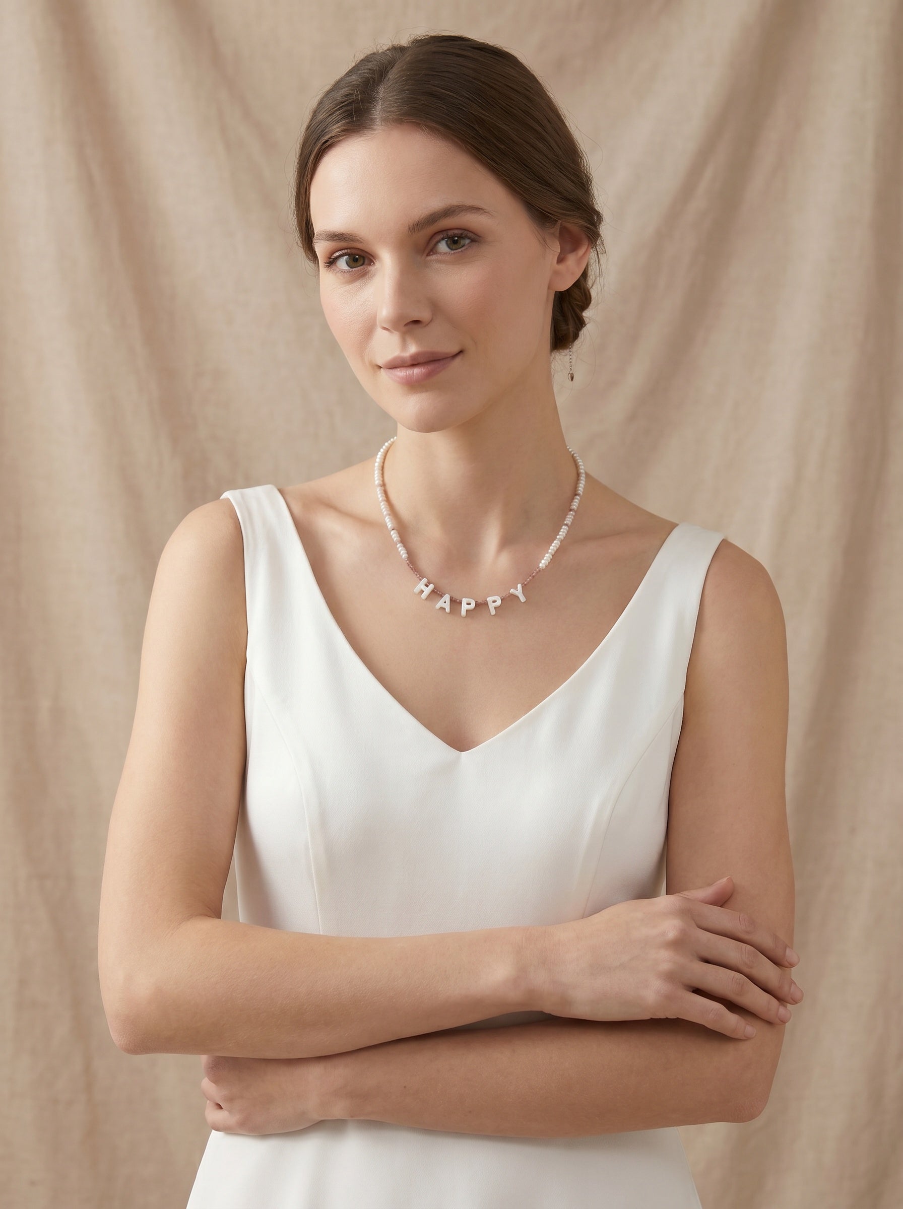 custom letter natural pearl necklace,commemorative significance wedding jewelry