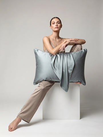 1pc 3D rolling edge 100% mulberry silk pillowcase,bride/bridesmaid gift