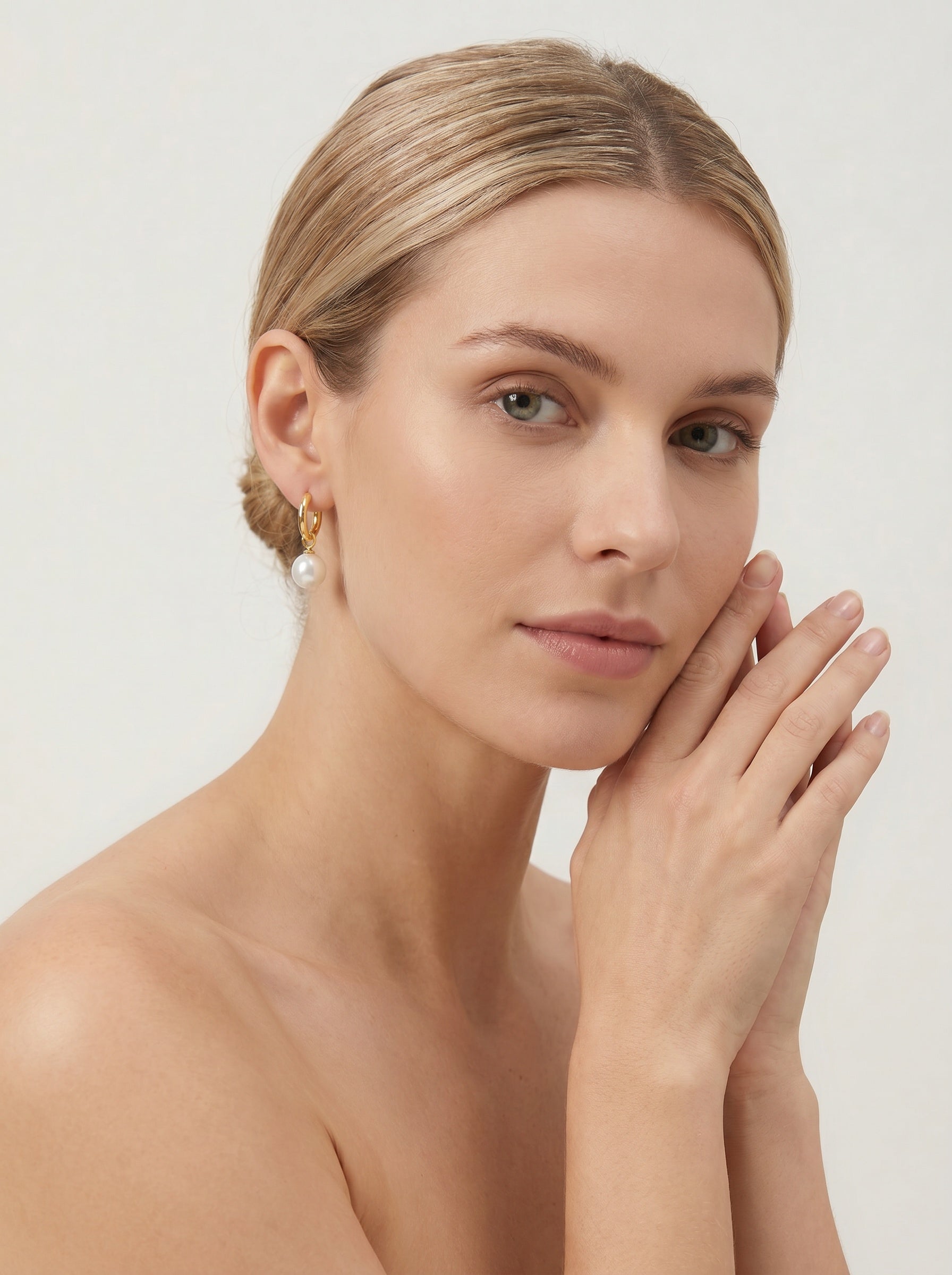 Natural Crystal Baroque Pearl earrings, wedding jewelry for bride/bridesmaid