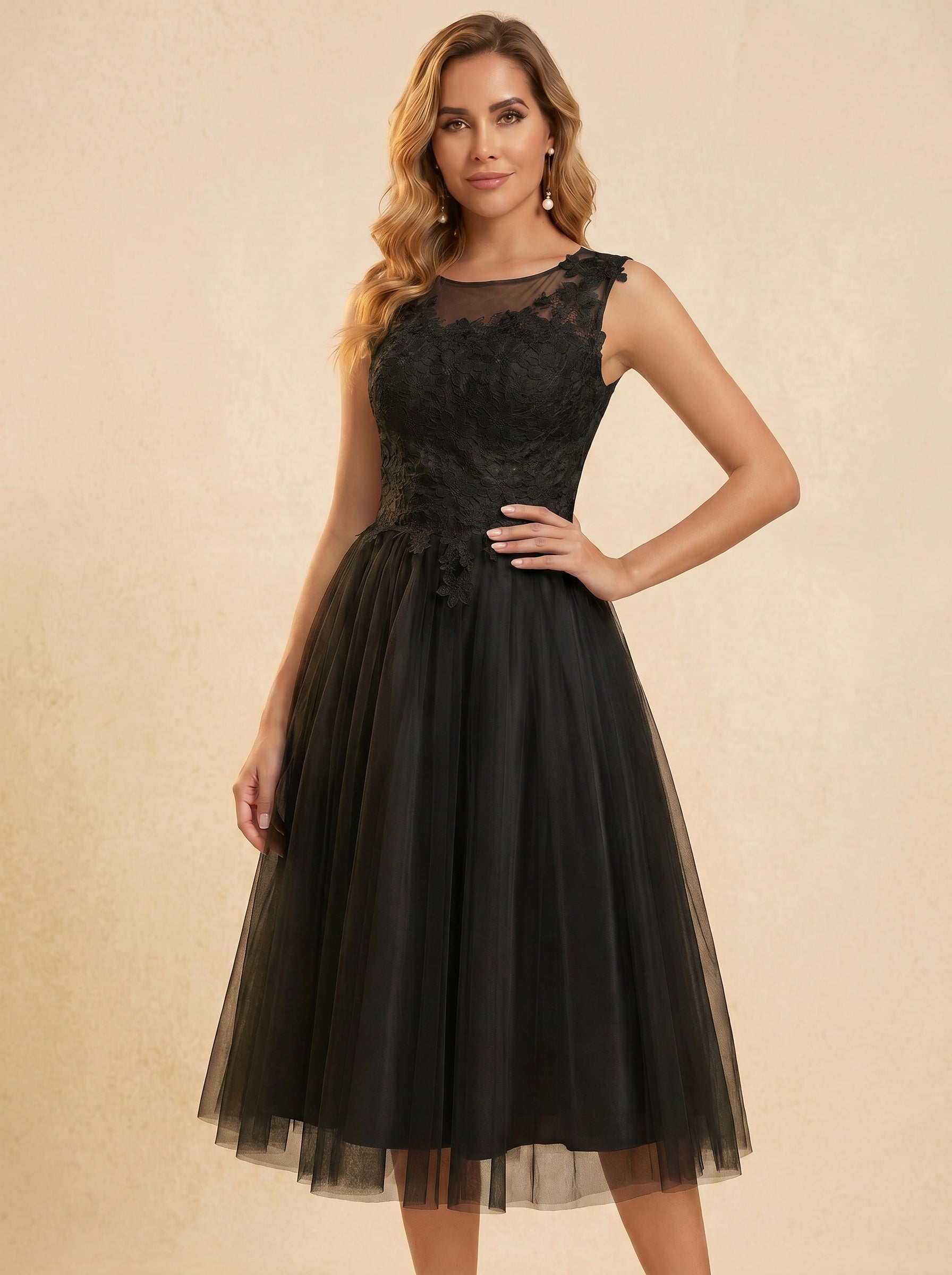 Handmade appliques midi Wedding dresses