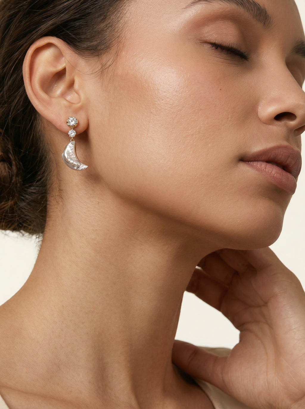 Star Moon Natural Baroque Pearl Earrings, wedding jewelry for bride/bridesmaid