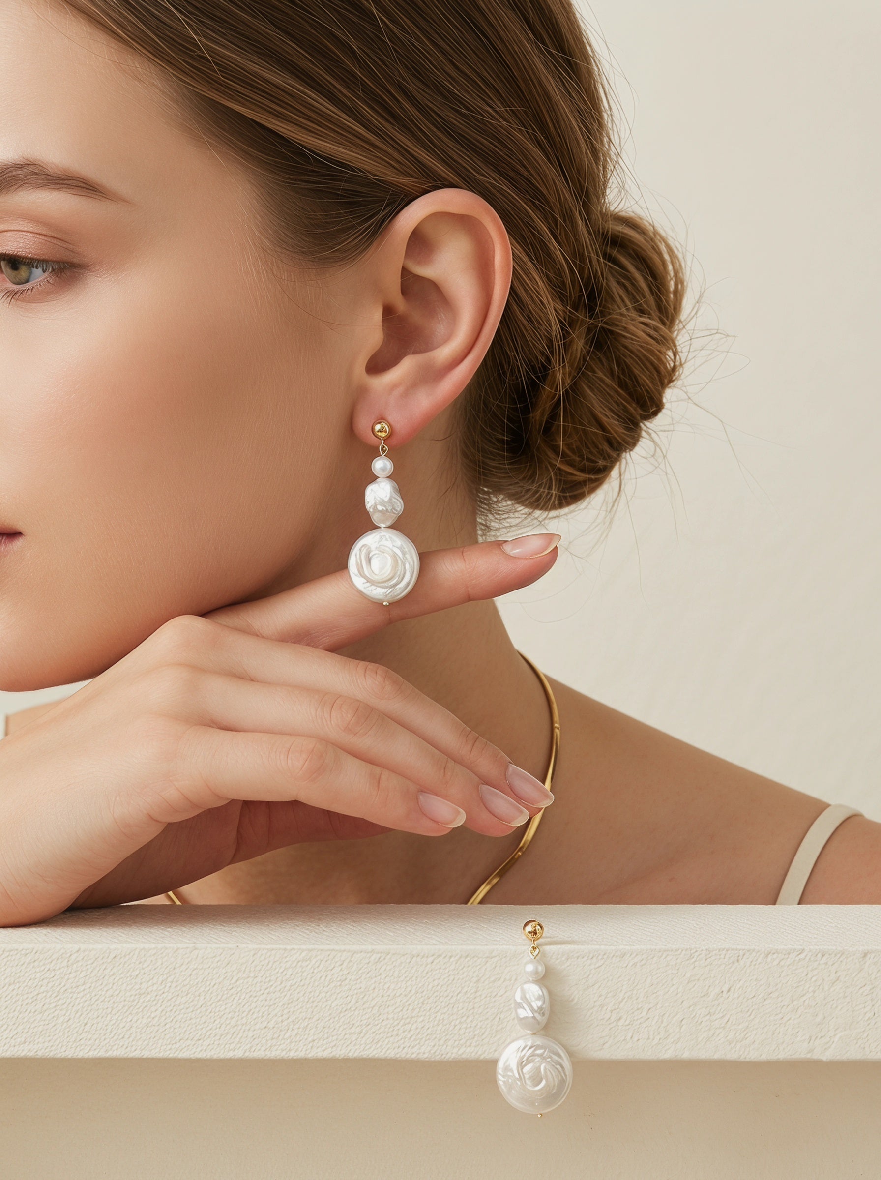 Natural Baroque Pearl Earrings, wedding jewelry for bride/bridesmaid