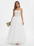 Crystal sequin strapless wedding dress