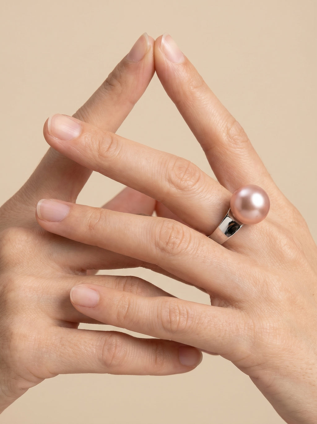 Sterling silver Open Natural colorful Pearl engagement ring, wedding jewelry for bride/bridesmaid