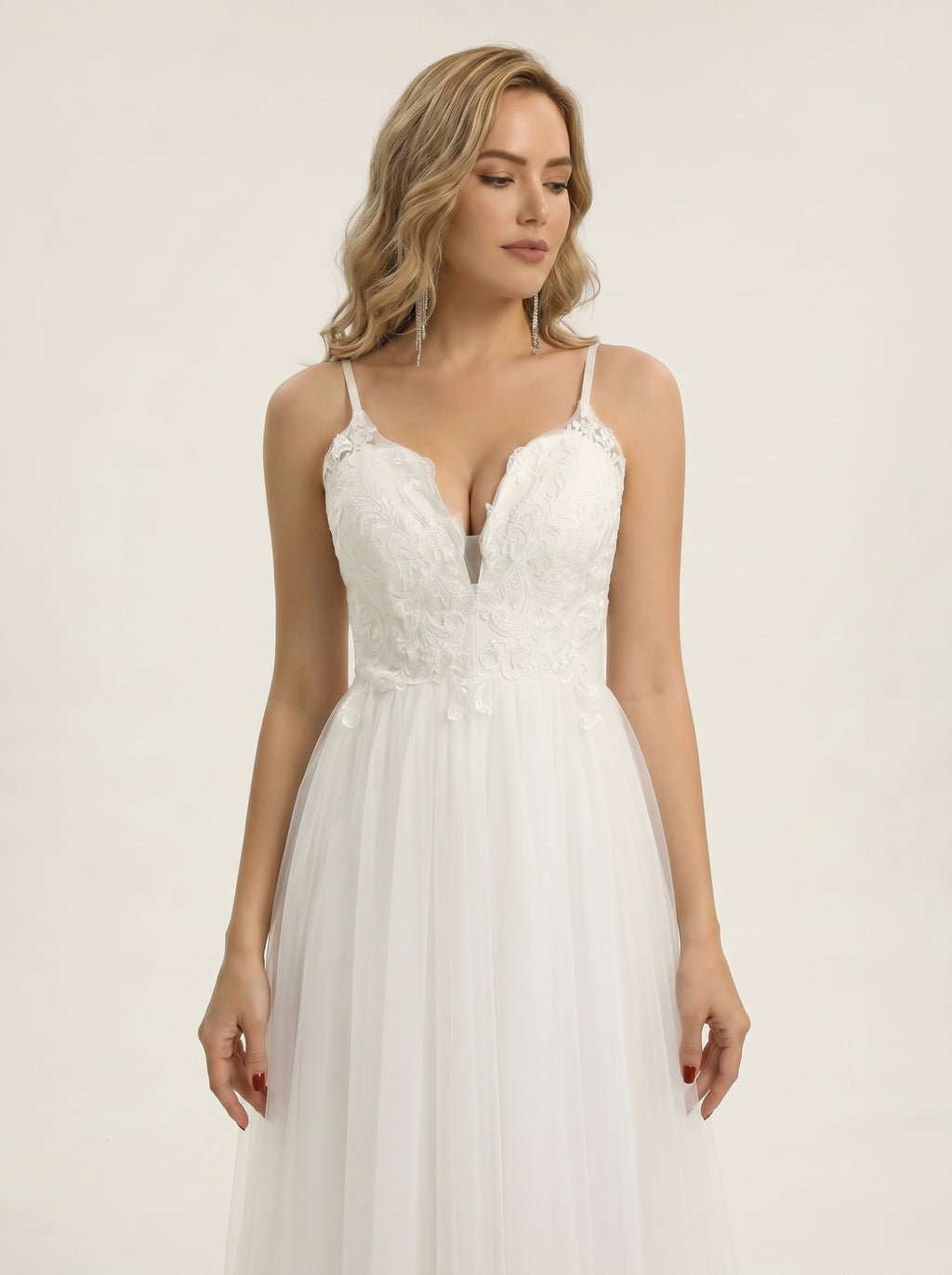 Handmade appliques Long Wedding dresses