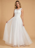 Handmade appliques floor-length Wedding dresses sleeveless