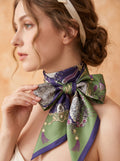 19.7in Vintage style print 100% mulberry Silk scarf accessories