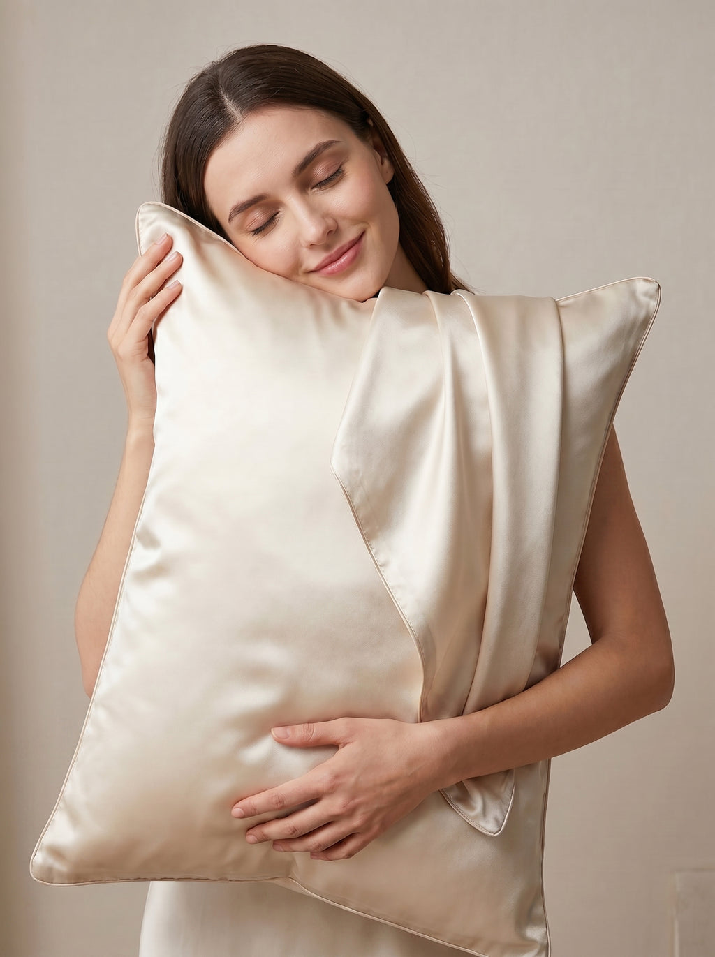 1pc 3D rolling edge 100% mulberry silk pillowcase,bride/bridesmaid gift