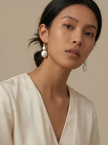 Natural Baroque Pearl Earrings, wedding jewelry for bride/bridesmaid